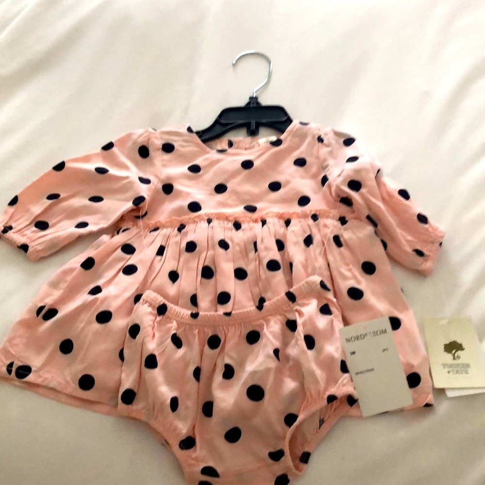 I am new with tags Tucker and Tate pink polkadot girls dress